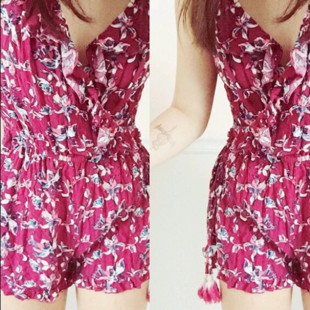Floral Tassle Romper